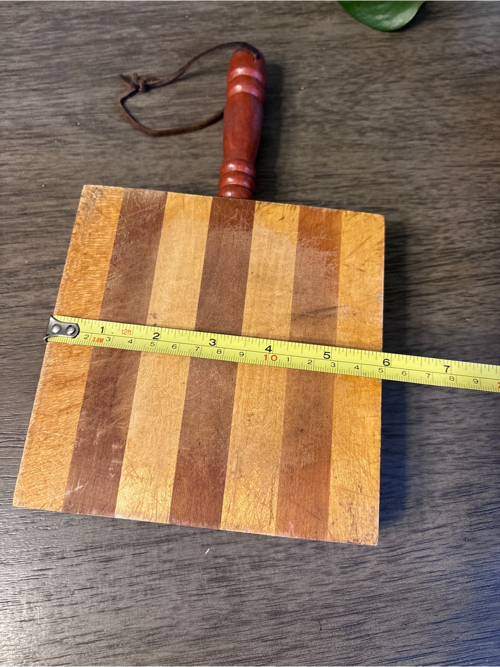 Striped Wooden Handled Serving Board - Picture 4 of 5